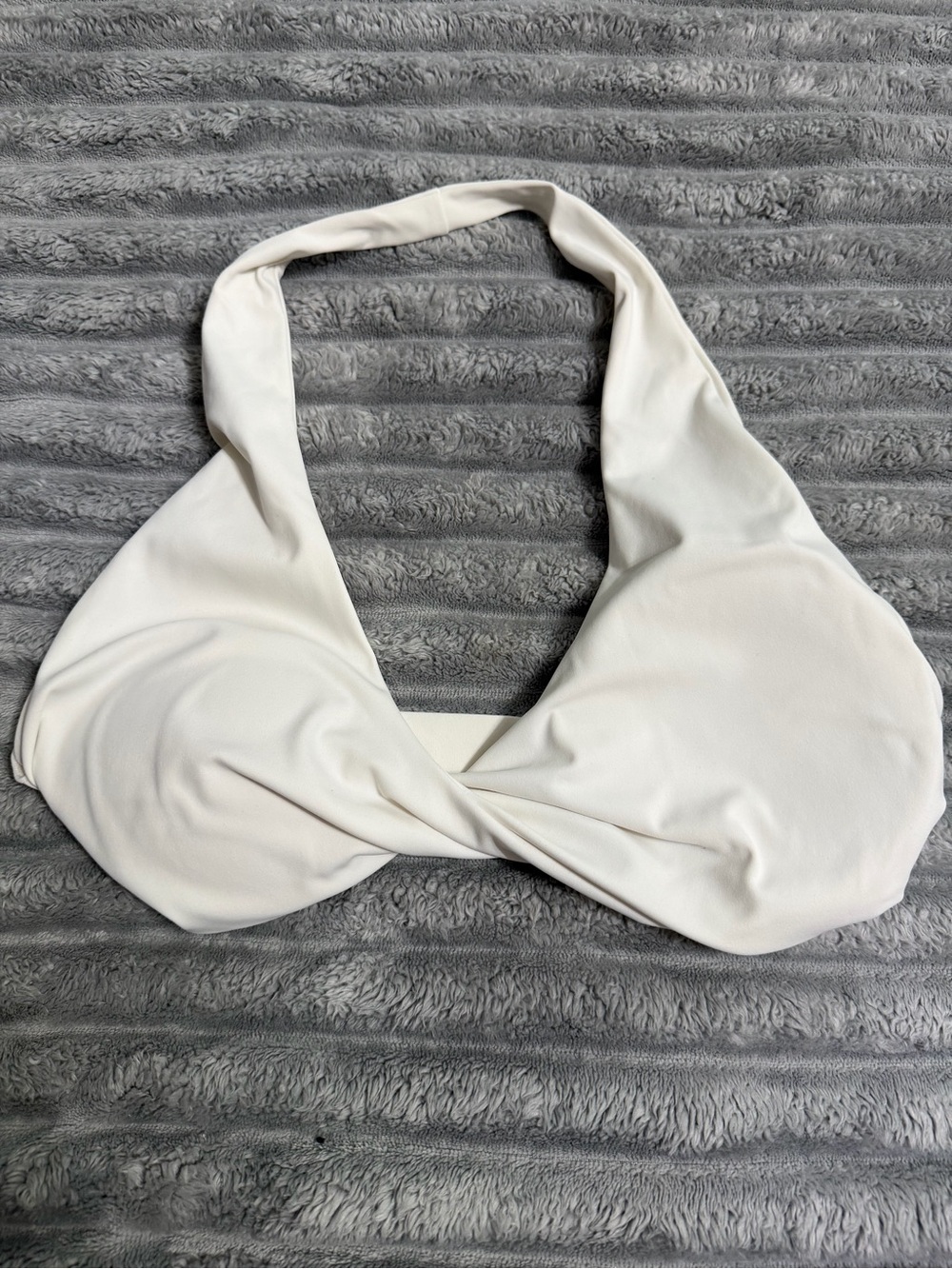 Ivory Twist Halter Sports Bra